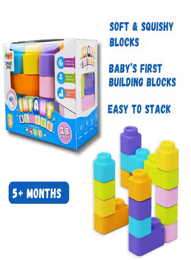 Zephyr Learning Steps - Infant Blocks-2, Montessori Toys for Babies, Early Development, Soft Building Blocks, Block Sets, Colors and Counting, Premium Blocks, Stack Toy, Toddler Block Toys, 18 Pieces - Image 4